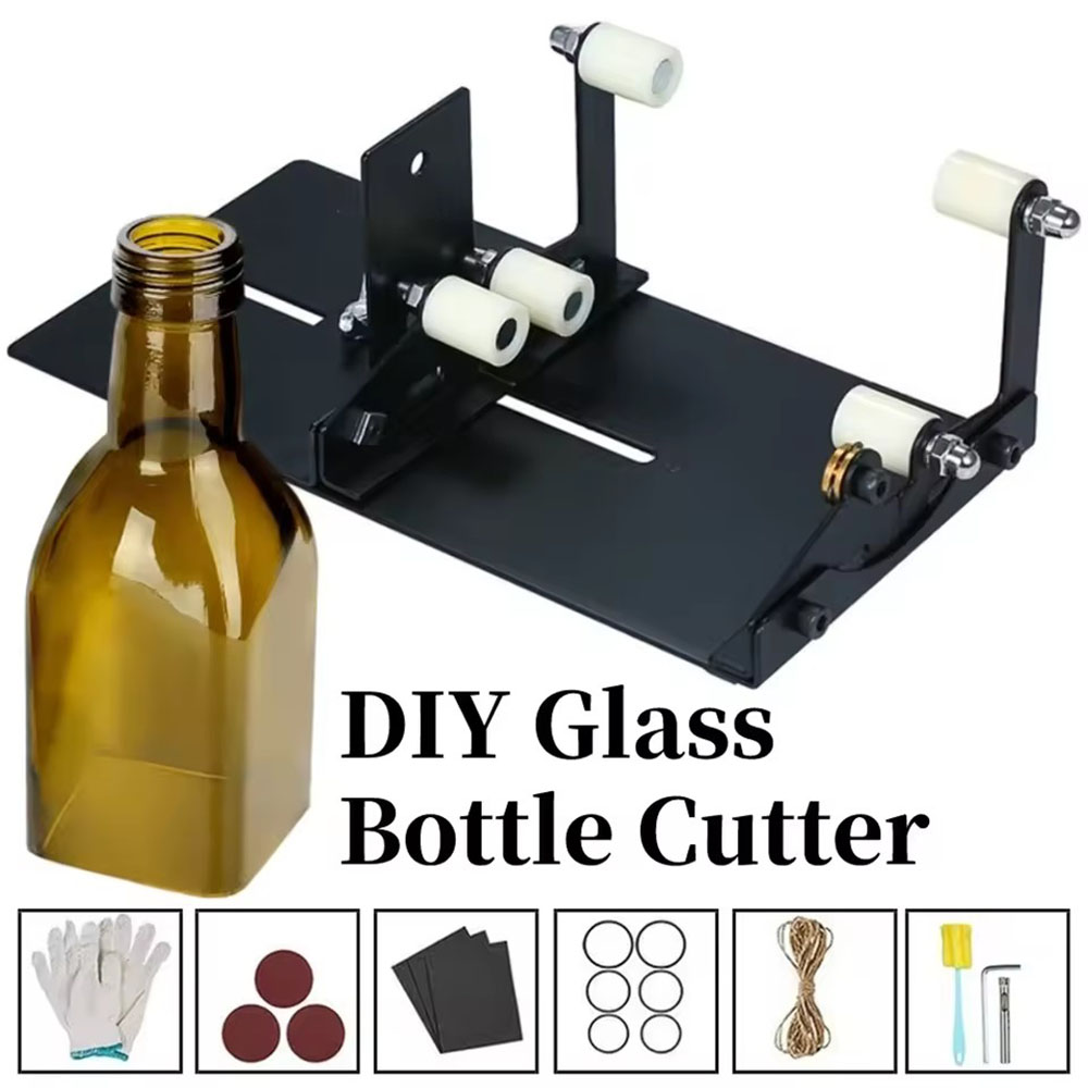 Wine Beer World - Cam Şişe Kesme Aleti, Kare Yuvarlak