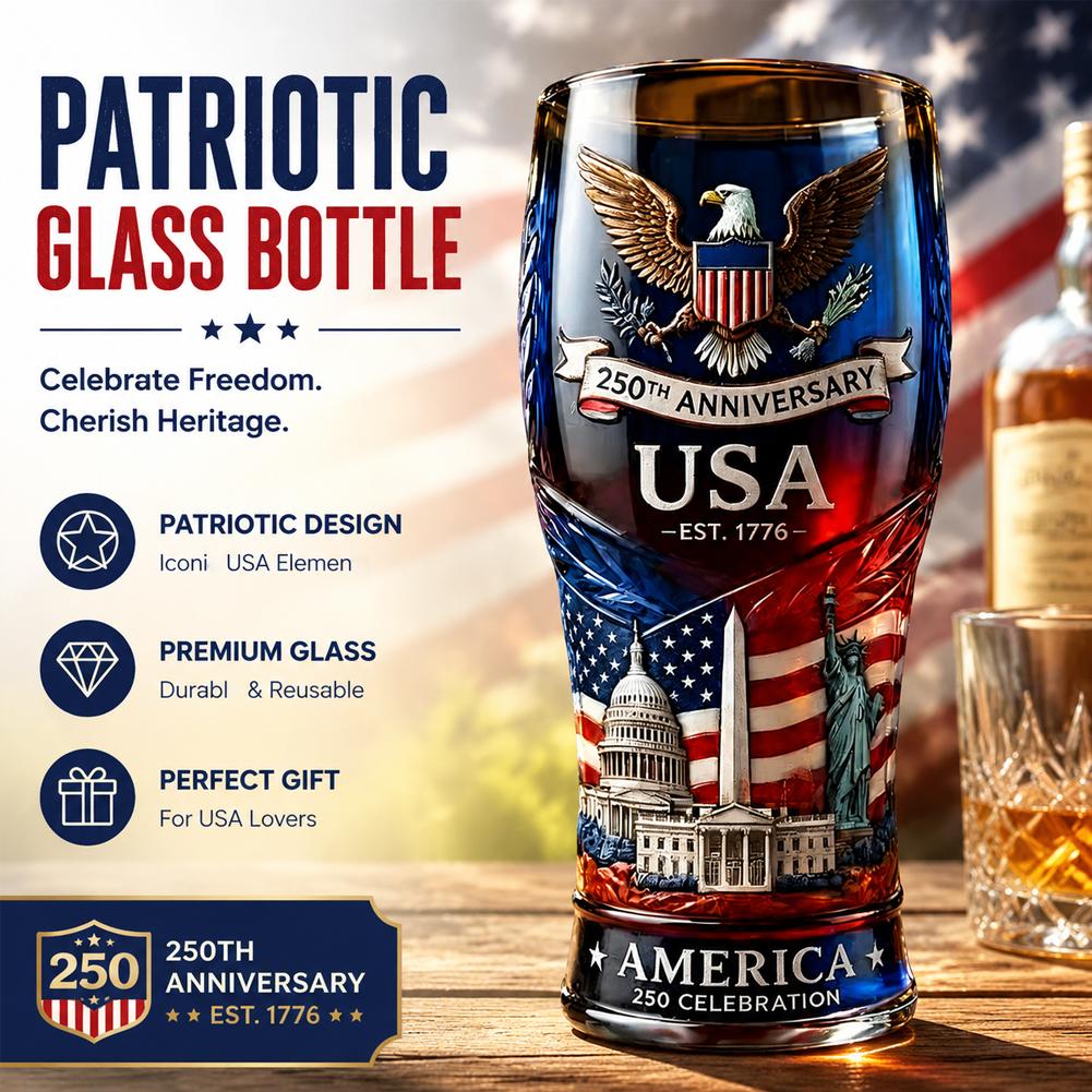 Wine Beer And Liquor - ABD 250. Yıldönümü Bira Bardağı Kabartmalı