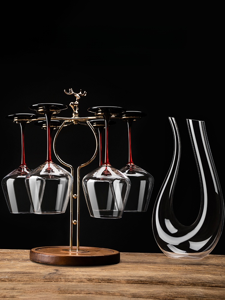 Wine Glass Set Crystal - Kristal Şarap Kadehleri Seti Büyük Bordo