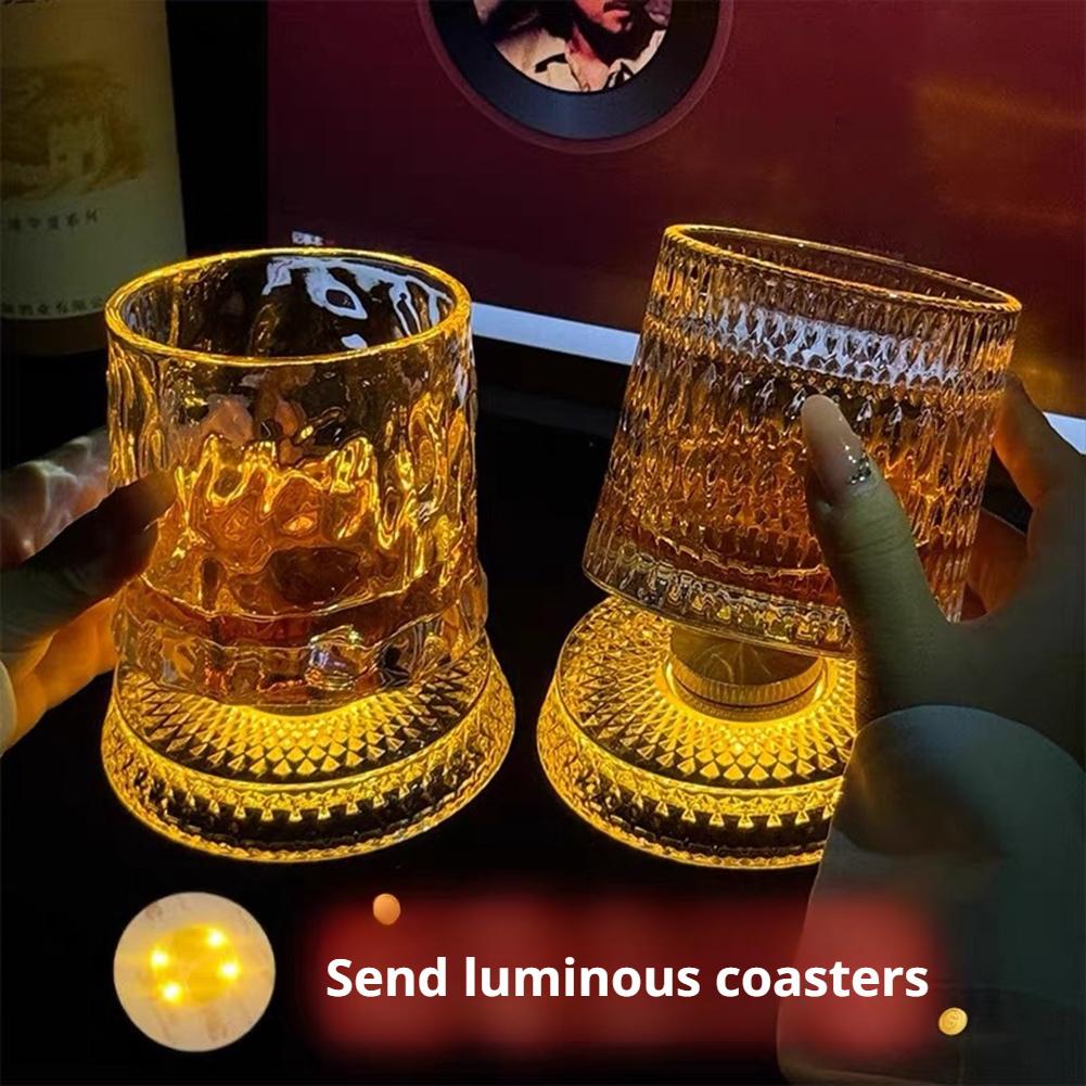 Wine Beer And Liquor - Viski Bardakları Dönen Cam Tabanlı 360