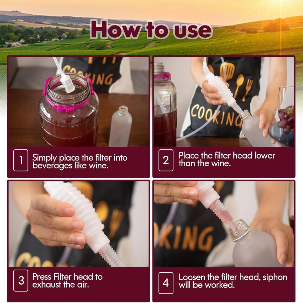 Wine Beer Food - Yeni Gıda Sınıfı Plastik Şarap Sifon