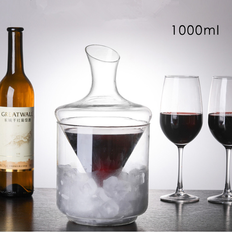 Wine Glass Set Crystal - Buz kovası Decanter eğik ağız piramit
