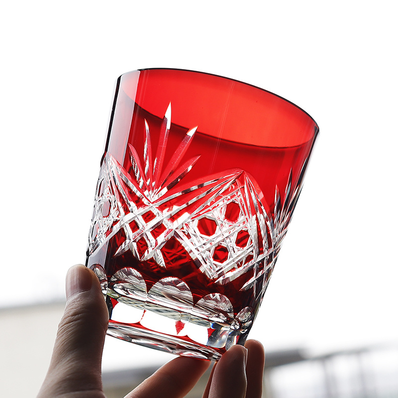 Whisky Beer And Wine - Kırmızı Edo kristal viski bardağı japon