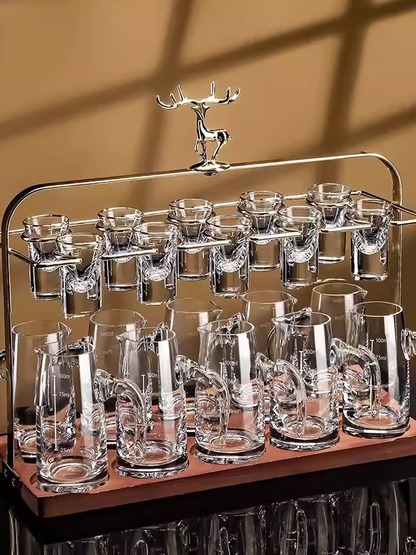 Wine Glass Set Crystal - Lüks Kalınlaştırılmış Altın Varaklı Kristal Cam