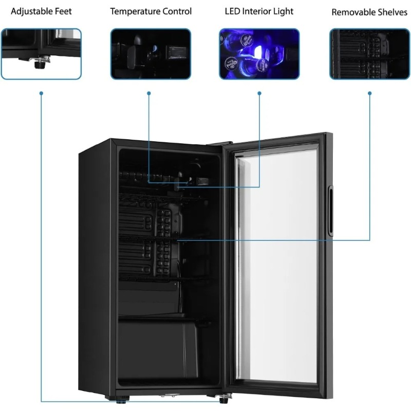 İçecek Buzdolabı, 3,2 Cu.ft Çi - Wine Beer Cooler Fridge incelemesi ve fiyatı