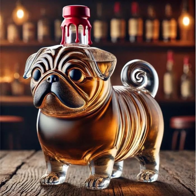 Şeffaf Viski Askısı Pug Şekill - Wine Vodka Beer incelemesi ve fiyatı
